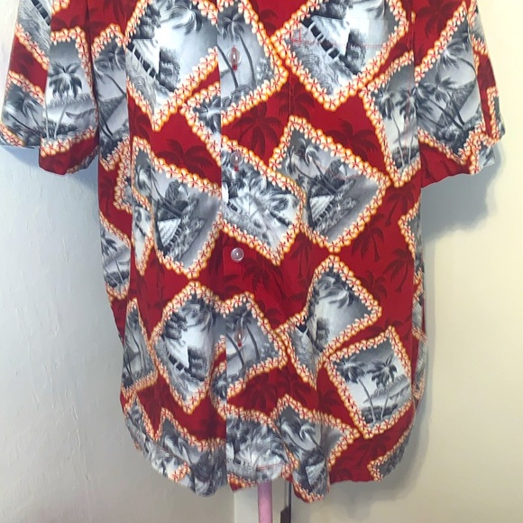 🎁Like New Vintage Made in Hawaii Men's Red/Blue/Wh 100% Cotton Hawaian Shirt XL - Picture 5 of 7